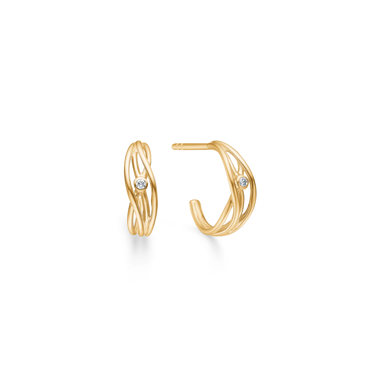 Mads Z Diamond Nest Creol I 14kt Guld Og Diamanter – 1511095