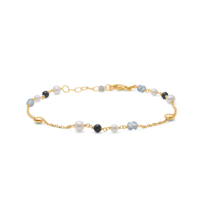 Mads Z Azure Armbånd i 14 kt Guld m. Topas & Perler – 1556108