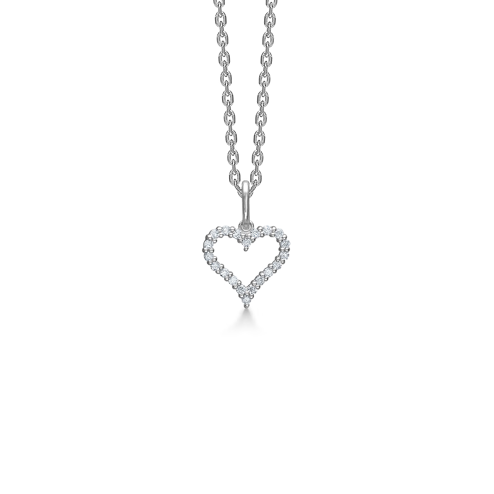 Mads Z Tender Heart Sølv Halskæde med Zirkonia - 9 mm – 2127312