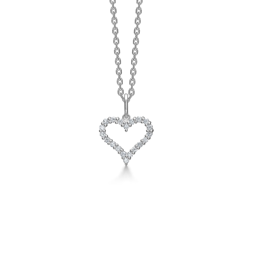 Mads Z Tender Heart Sølv Halskæde med Zirkonia - 11 mm – 2127320