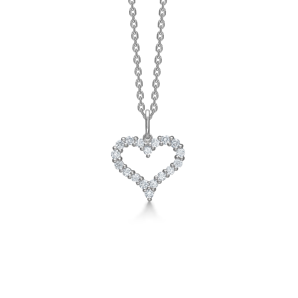 Mads Z Tender Heart Sølv Halskæde med Zirkonia - 14 mm – 2127336