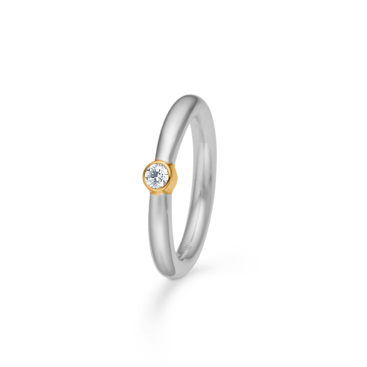Mads Z Sølv Vera Ring i Sølv & Guld med Zirkonia – 2147181-001