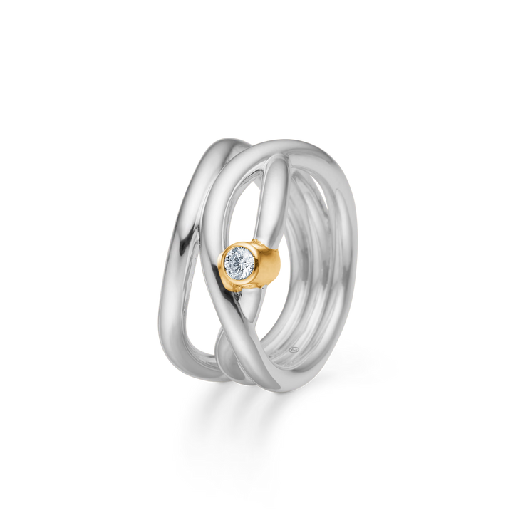 Mads Z Astrid Ring i Sølv & Guld med Zirkonia – 2147183-001