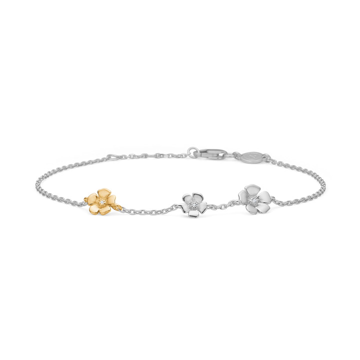 Mads Z Fleur Armbånd i Sølv & Guld m. Diamanter – 2151109