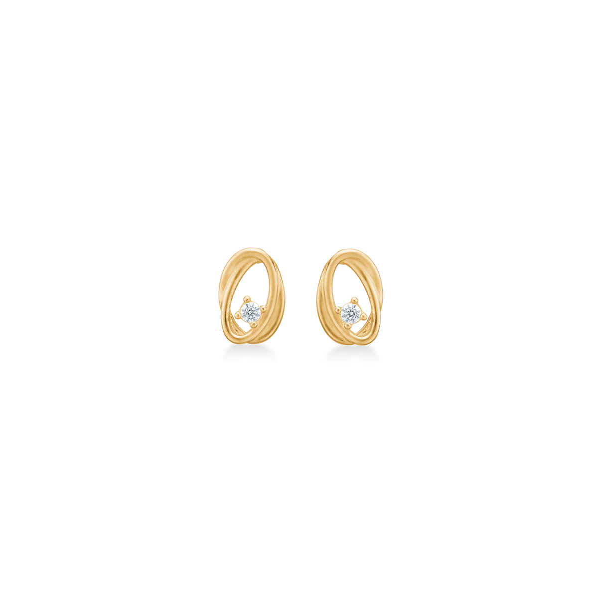 Mads Z Gold Twist Ørestikker i Guld med Zirkonia – 3317029