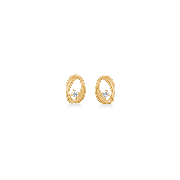 Mads Z Gold Twist Ørestikker i Guld med Zirkonia – 3317029