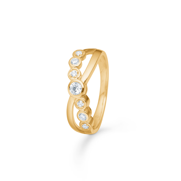 Mads Z Solis Flow Ring i 8 kt. guld m. Zirkonia – 3347069-001