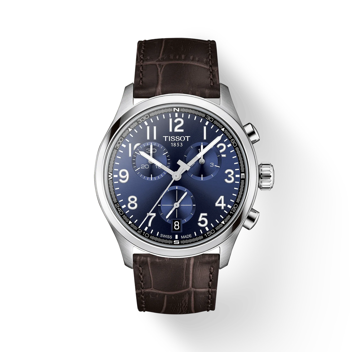 TISSOT CHRONO L 42MM – BRUN LÆDERREM / BLÅ URSKIVE – T1164171604200