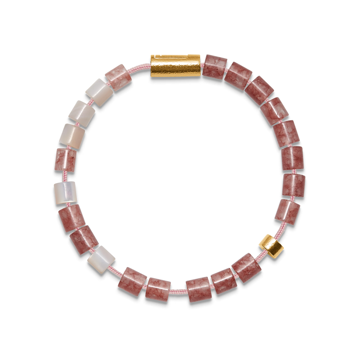 Mads Z Black Sun Cherry Bay Armbånd - Cherry Quartz & Perlemor – 5759002-001