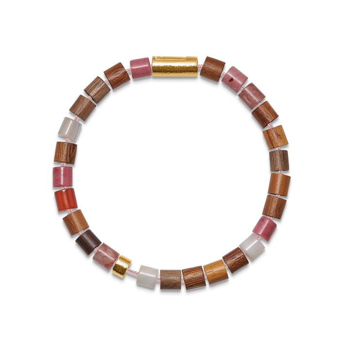 Mads Z Black Sun Summer Bay Armbånd - Cherry Quartz Forgyldte – 5759010-001