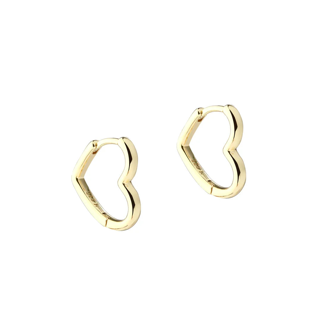 Aqua Dulce Forgyldt Love Me Shiny Heart Hoop - 16 mm – 6791