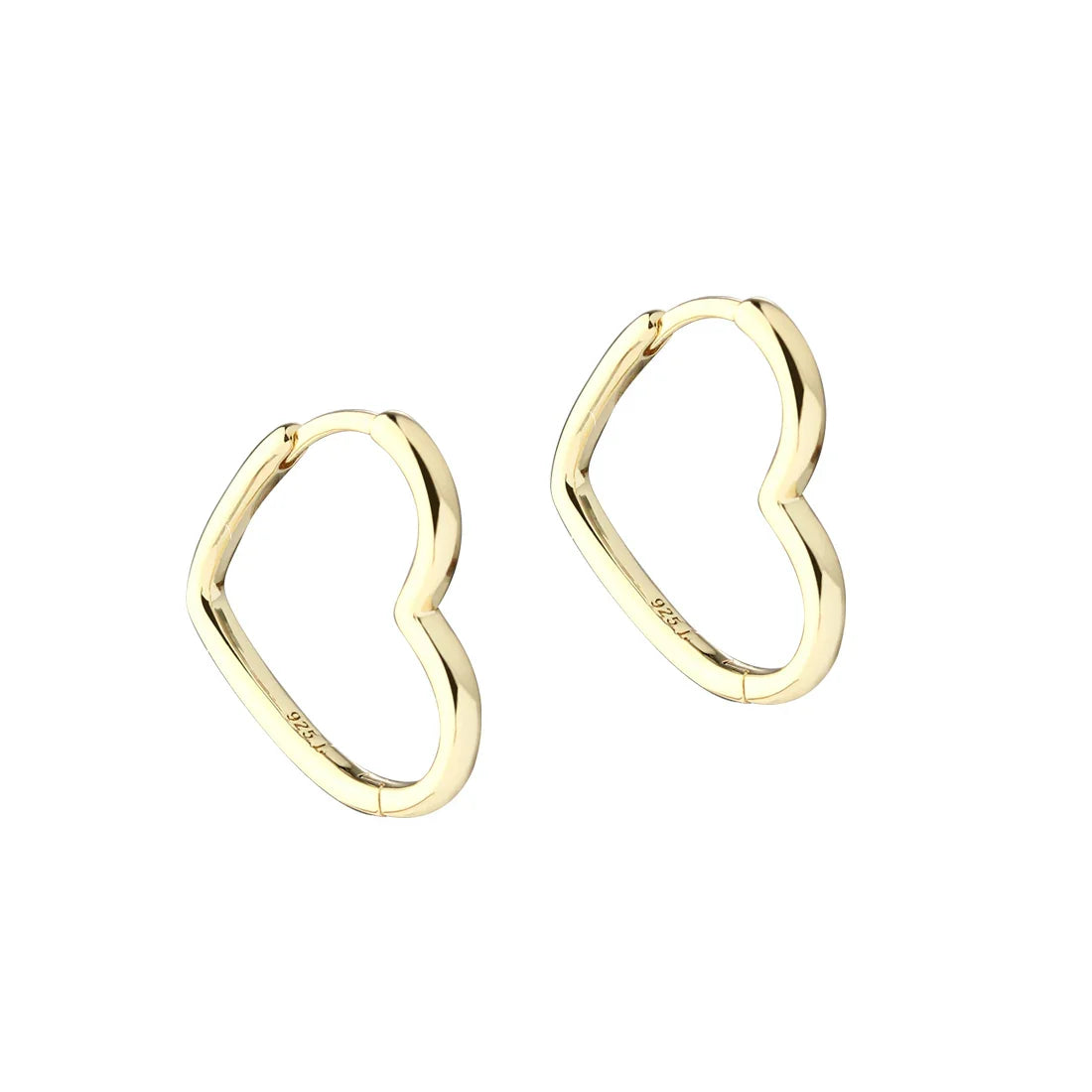 Aqua Dulce Forgyldt Love Me Shiny Heart Hoop - 22mm – 6793