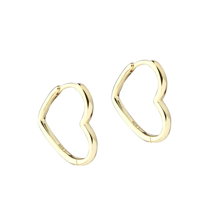 Aqua Dulce Forgyldt Love Me Shiny Heart Hoop - 22mm – 6793