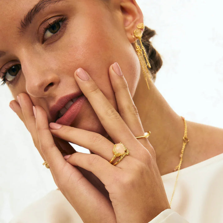 Aqua Dulce Grace Heart Ring I Forgyldt Sølv – produktbillede 2