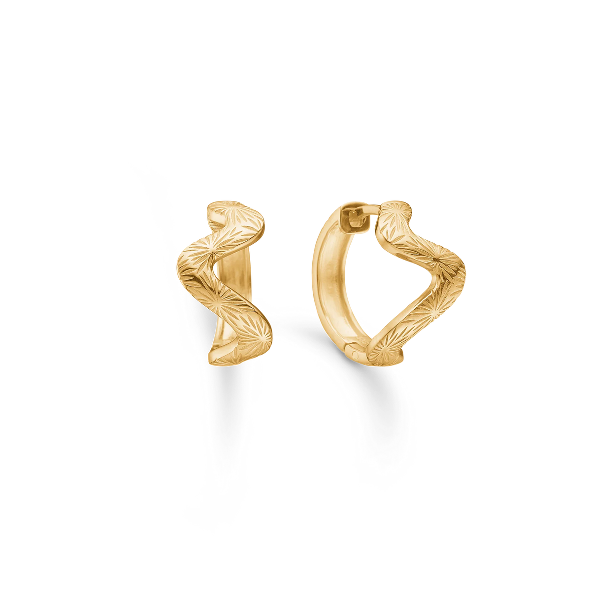 Studio Z Rime Wave Hoops – Forgyldte Creoløreringe i Sterlingsølv – 7210948
