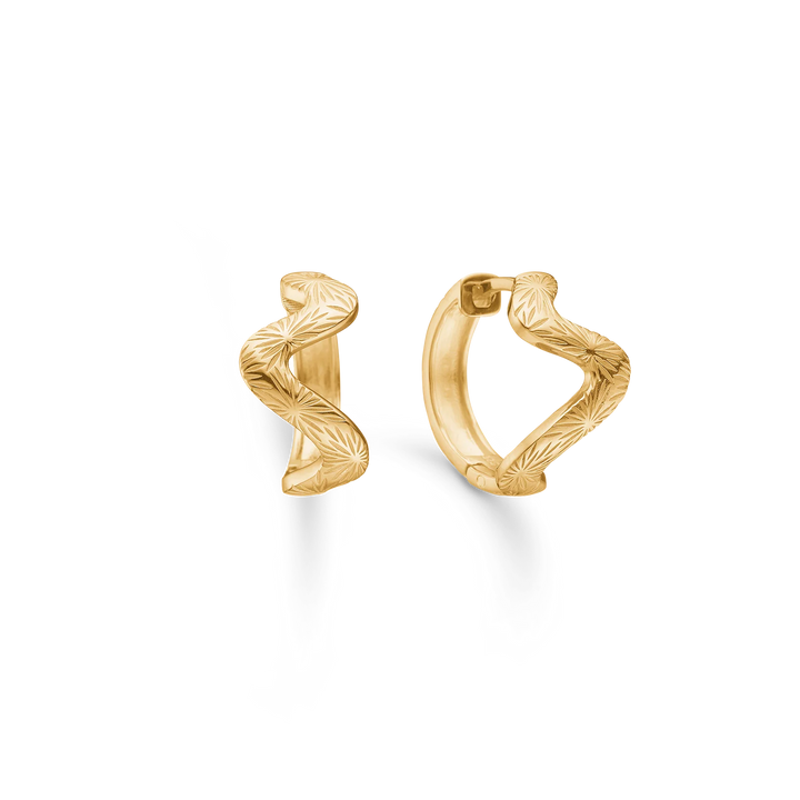 Studio Z Rime Wave Hoops – Forgyldte Creoløreringe i Sterlingsølv – 7210948