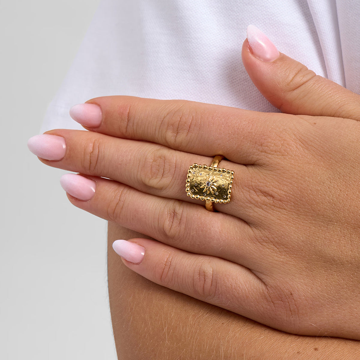 Studio Z Liora Ring – Forgyldt Sterlingsølv m. Zirkonia – 7247950-001