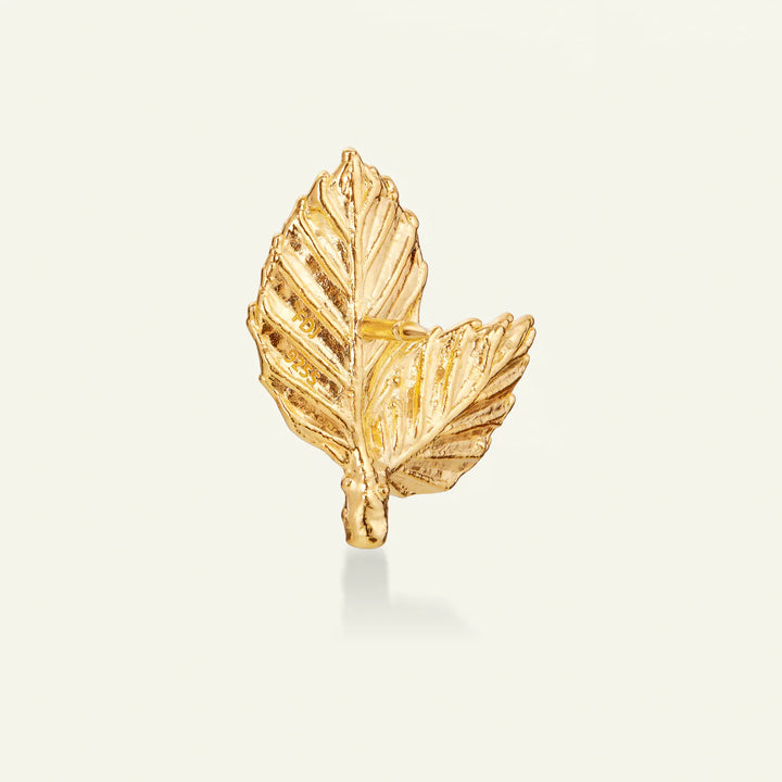 Flora Danica Bøgeblad Pin Forgyldt – produktbillede 2