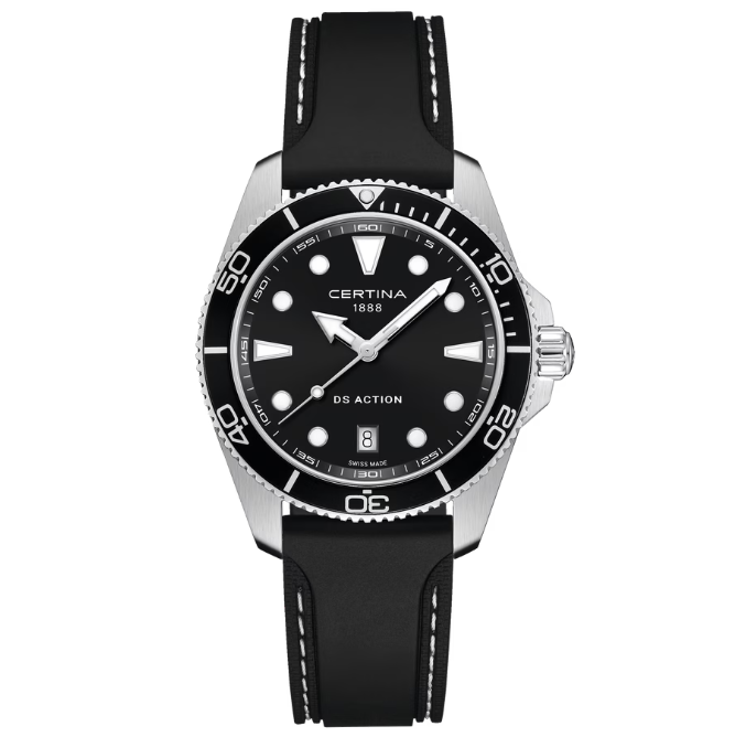 Certina DS Action - 40 mm musta kumiranneke – tuotekuva 5