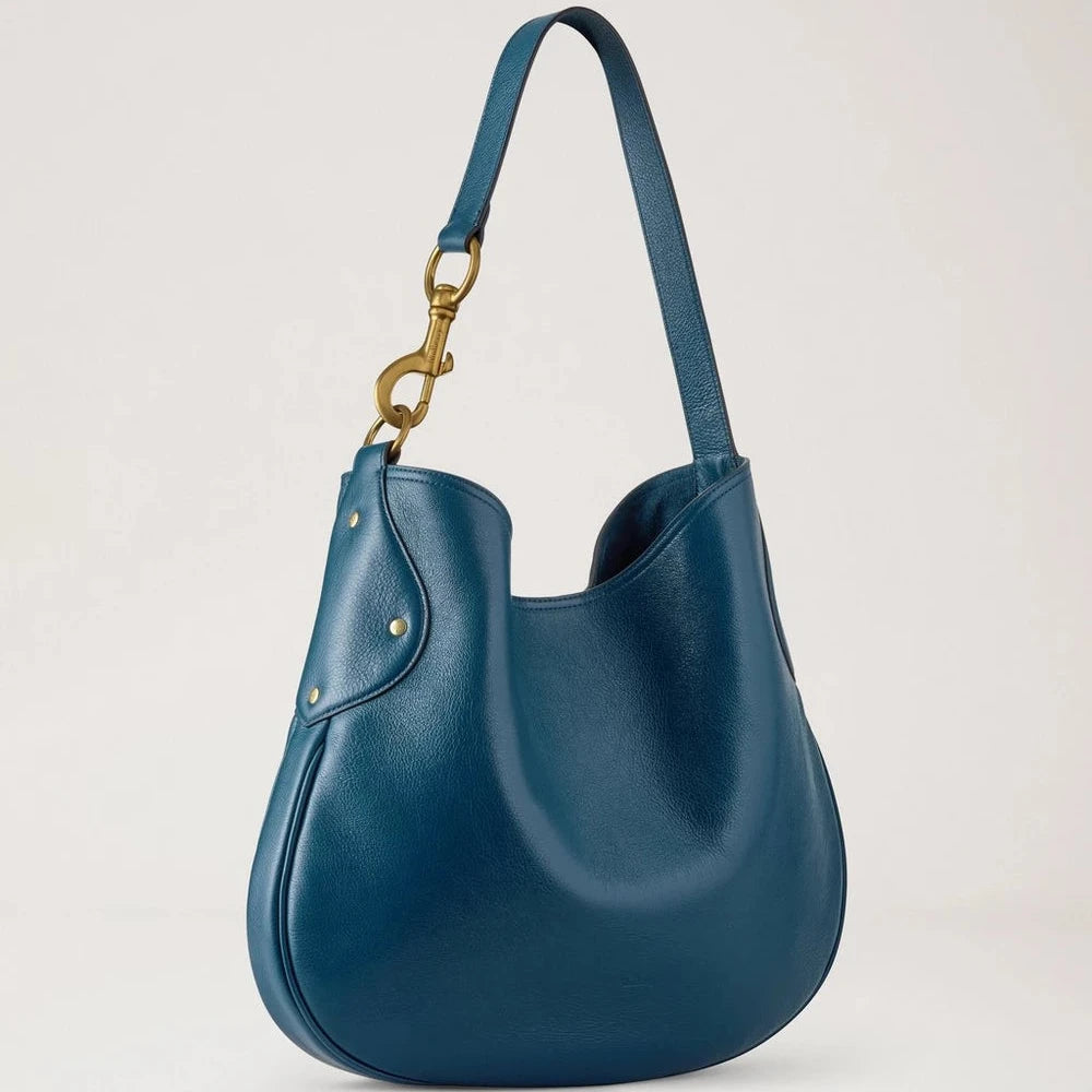 Mulberry Hackney Shoulder Bag Out of the Blue High Shine Leather – HH0101/748U939