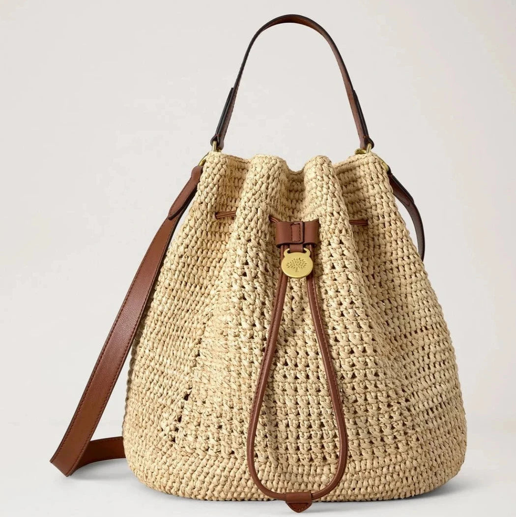 Mulberry Crochet Bucket Natural Crochet Raffia – HH0133/000W150