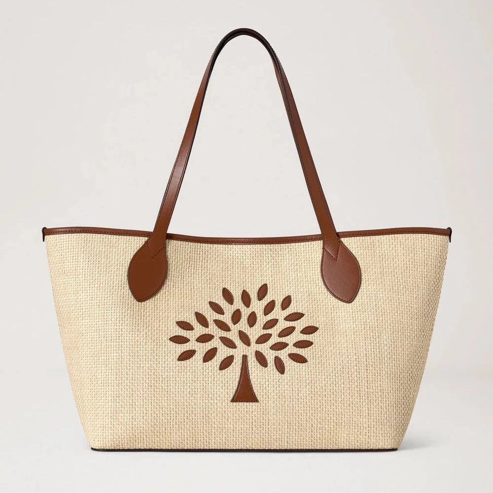 Mulberry Tree Tote - Raffia Ecru & Bright Oak Raffia & Leather Trim – HH0135/000H709