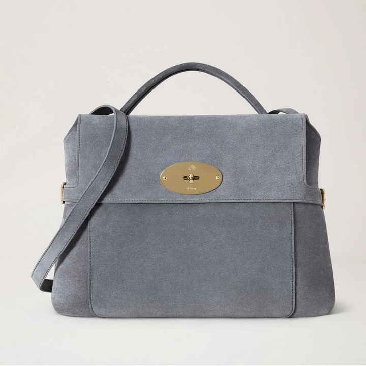 Mulberry Stevie Top Handle Suede Foggy Grey – HH0230/047D117