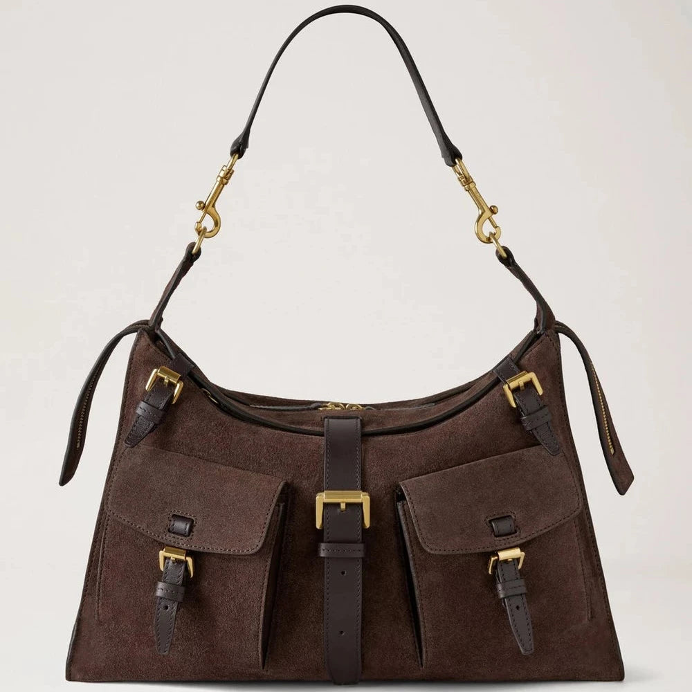 Mulberry Roxanne Shoulder Bag Chocolate Suede – HH0146/047F614