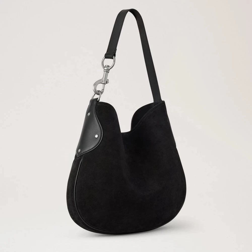 Mulberry Hackney Shoulder Bag Black Suede – HH9956/047A100
