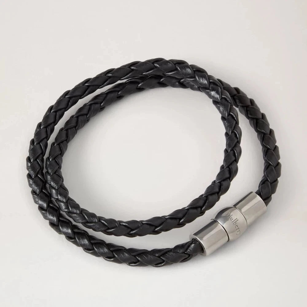 Mulberry Iris Double Bracelet Black Small Classic Grain & Plated Stainless Steel – QB2384/205A100-001
