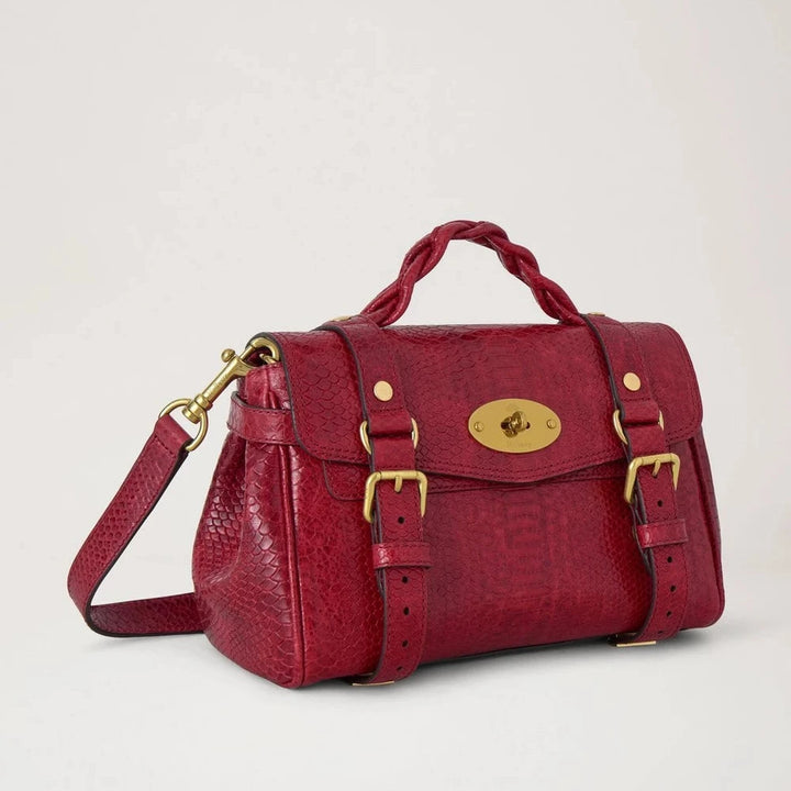 Mulberry Mini Alexa Waxed Snake Appel Red – produktbillede 2