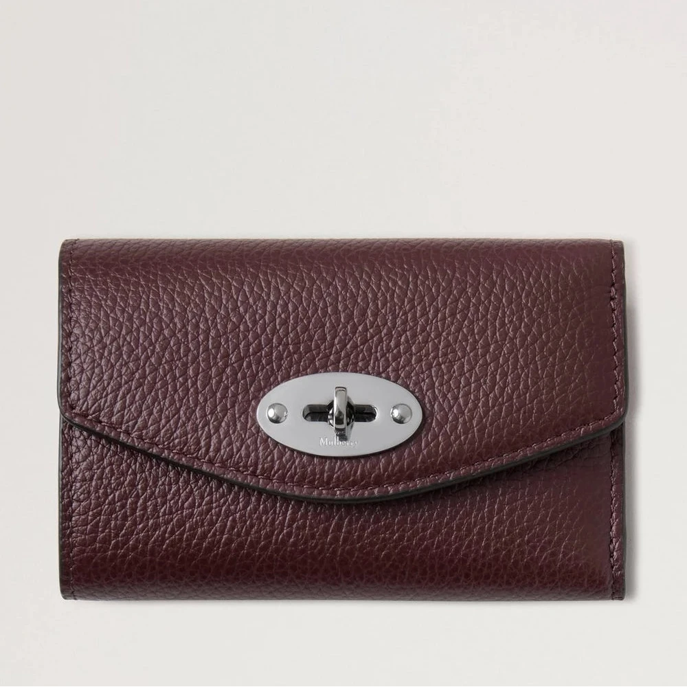 Mulberry Darley Folded Multi-Card Wallet Black Cherry Small Classic Grain – RL6665/205K560