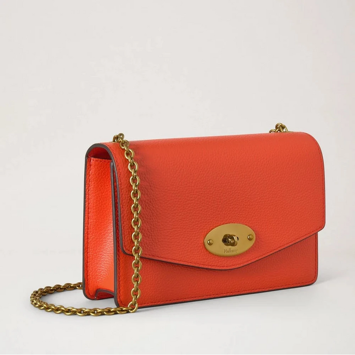 Mulberry Small Darley Coral Orange Small Classic Grain – produktbillede 2