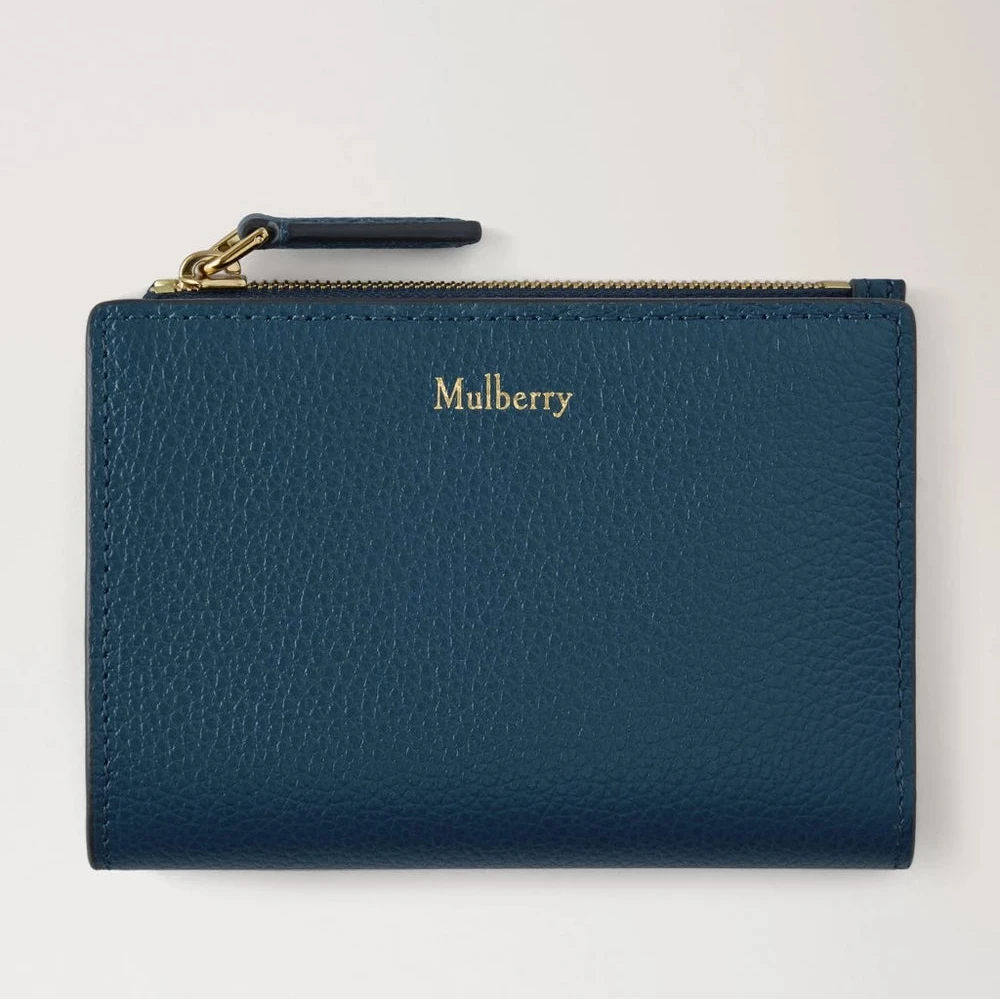 Mulberry Continental Bifold Zipped Wallet Out of the Blue Small Classic Grain – RL8045/205U939