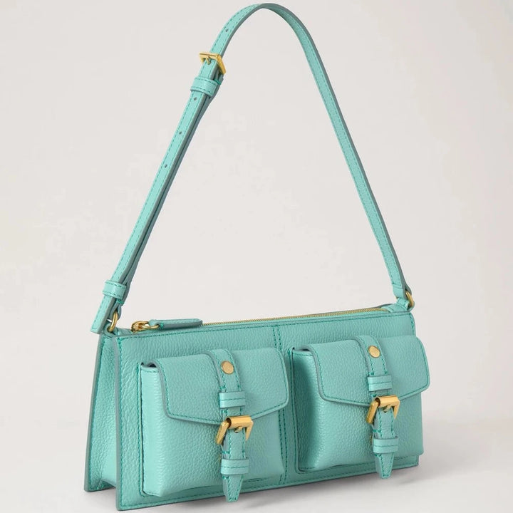 Mulberry Mini Roxanne Shoulder Bag Marina Blue Small Classic Grain – produktbillede 2