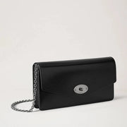 Mulberry Darley clutch mustaa kiiltävää nahkaa 
