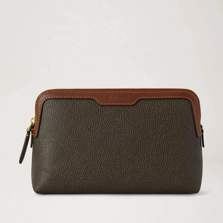Mulberry Small Cosmetic Pouch Scotchgrain Mole & Cognac – RL9062/127Q330