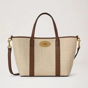 Mulberry Mini Bayswater Tote Ecru & Bright Oak Raffia 