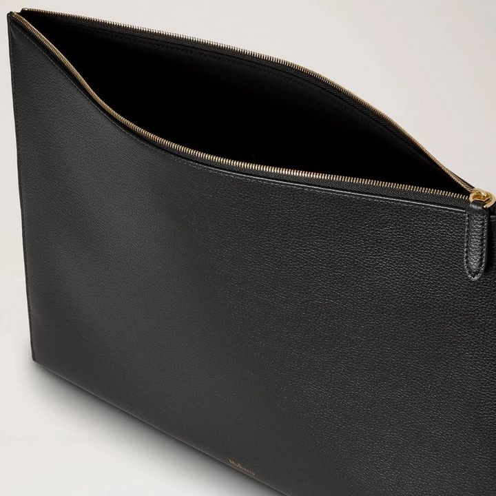 Mulberry Large Zipped Flat Pouch - Black Leather Laptop & Document Sleeve – produktbillede 2