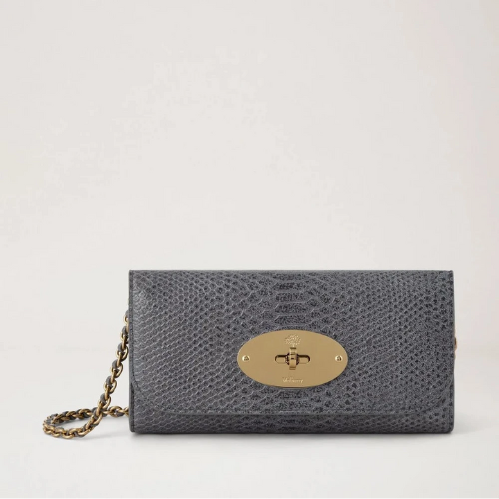 Mulberry Lily Chain Wallet Foggy Grey Waxed Snake Print – RL9085/787D117
