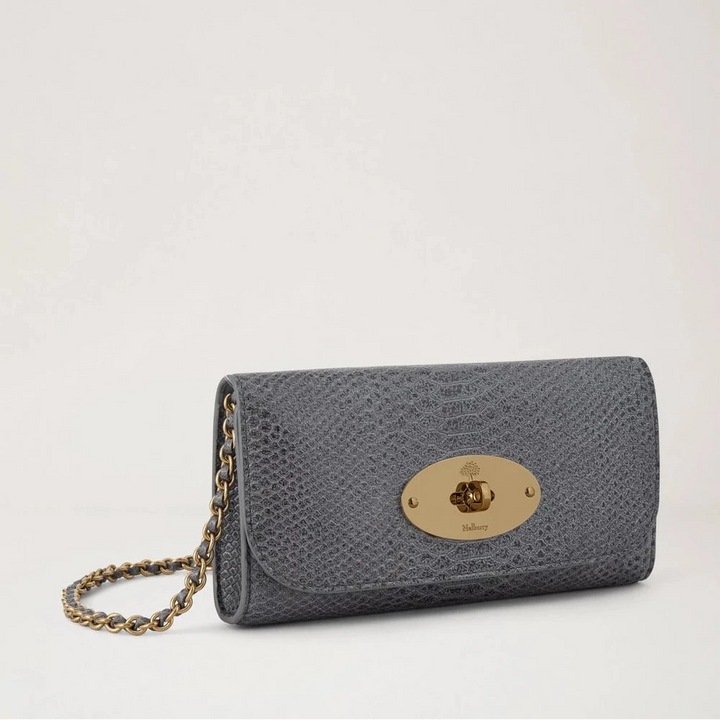 Mulberry Lily Chain Wallet Foggy Grey Waxed Snake Print – tuotekuva 2