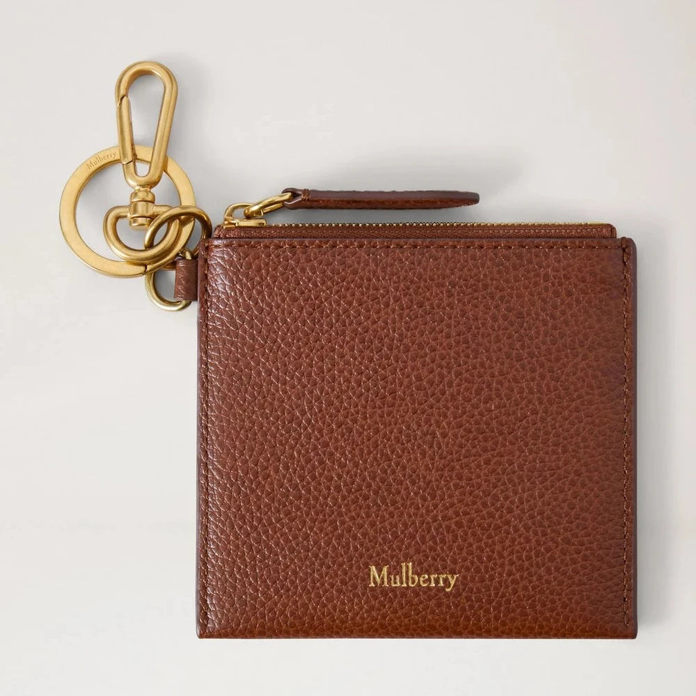 Mulberry Clip Zipped Credit Card Pouch Oak Two-Tone Small Classic Grain – RL9096/552G110