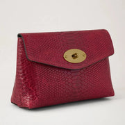 Mulberry Darley kosmetiikkalaukku Waxed Snake Appel Red 
