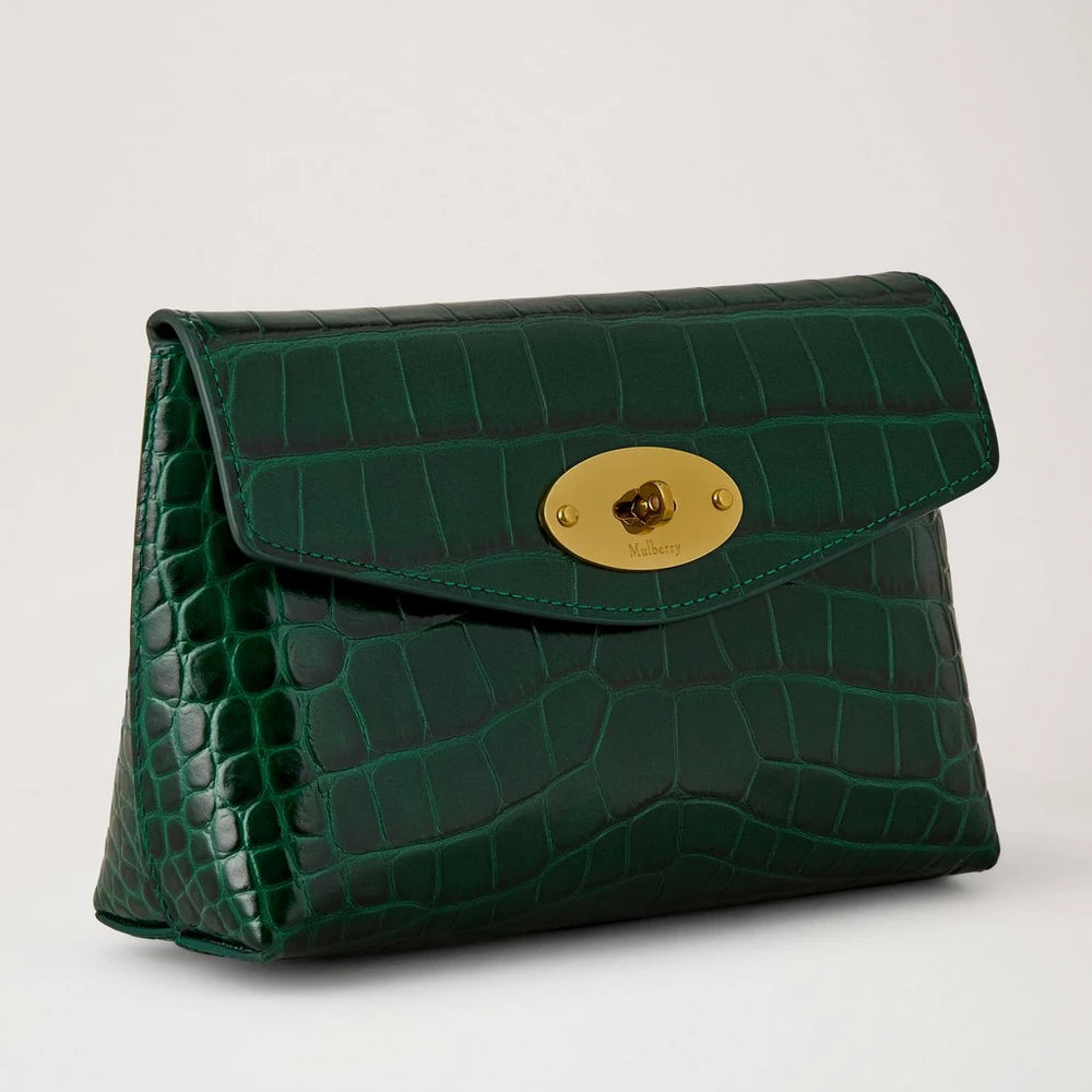 Mulberry Darley Cosmetic Pouch Emerald Shiny Croc – tuotekuva 2