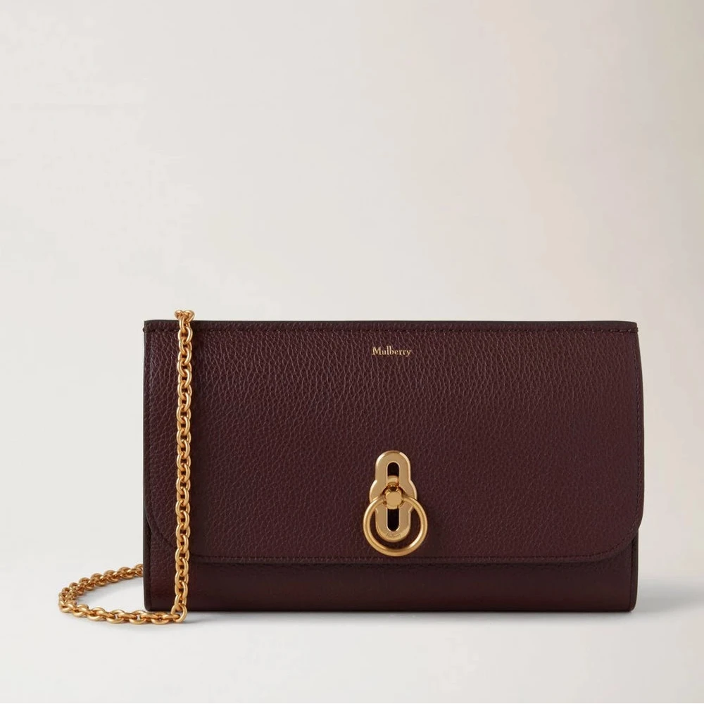 Mulberry Amberley Clutch Oxblood Small Classic Grain – pieni klassinen rakeinen nahkalaukku RL9147/205K195