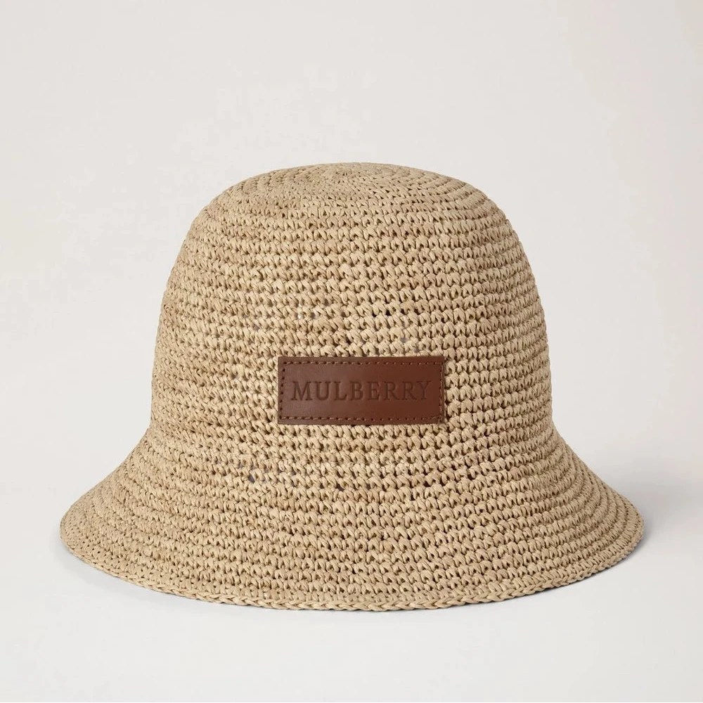 Mulberry Raffia Bucket Hat Natural 100% Paper Raffia – VH4177/222W150-001