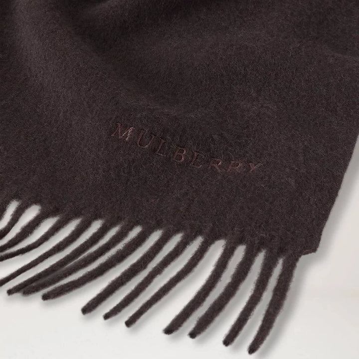 Mulberry Solid Merino Wool Scarf Ebony – produktbillede 2