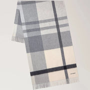 Mulberry Large Check merinovillahuivi Eggshell & Foggy Grey 