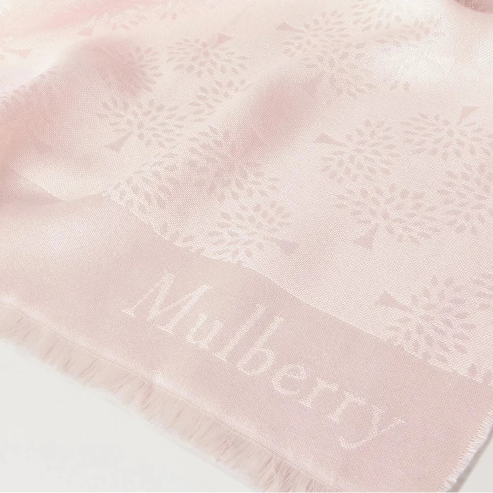 Mulberry Mulberry Tree Rectangular Scarf Blossom Pink Cotton Silk Blend – VS4638/708J002