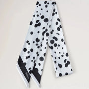 Mulberry Skinny Scarf - Dalmatian Black & Ecru kierrätetty polyesteri 